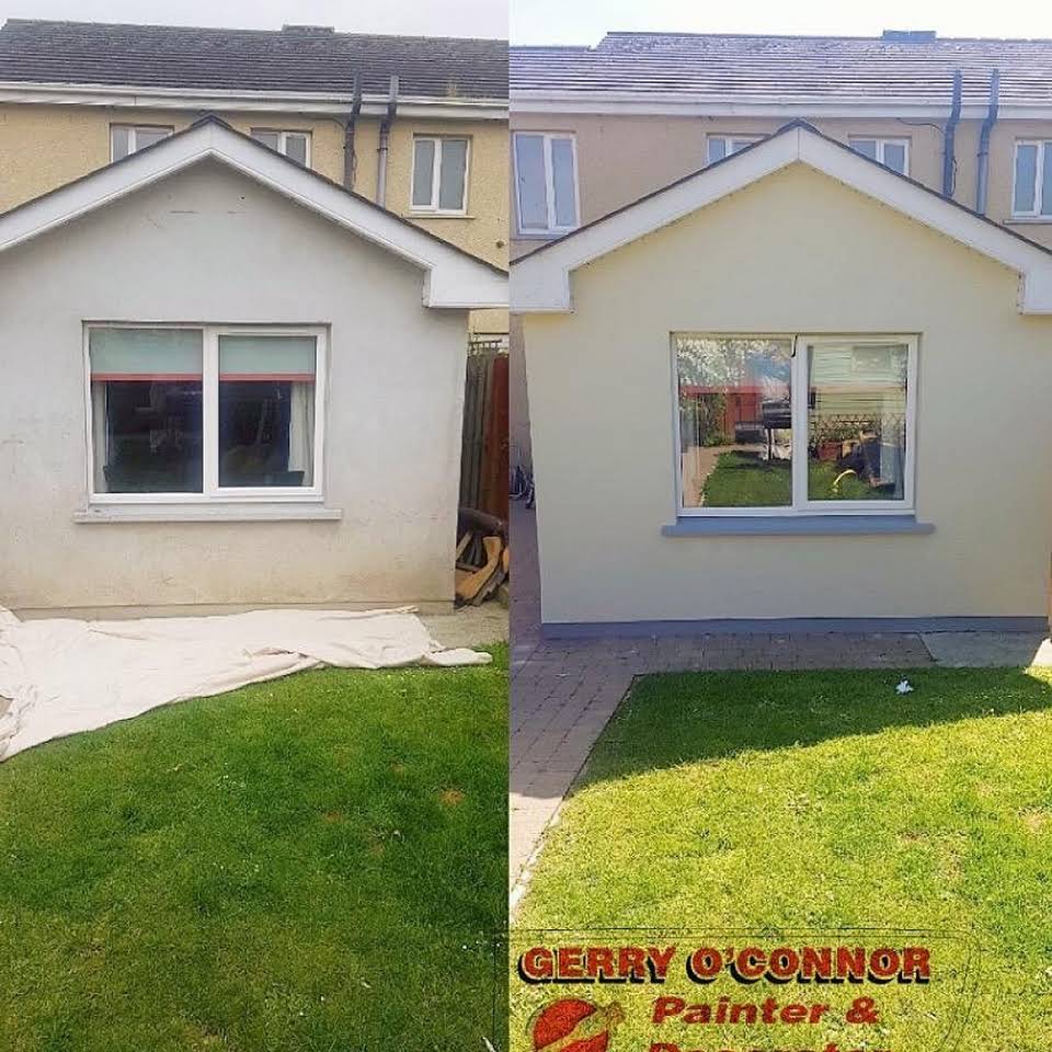 Exterior house painting before and after in Dundalk