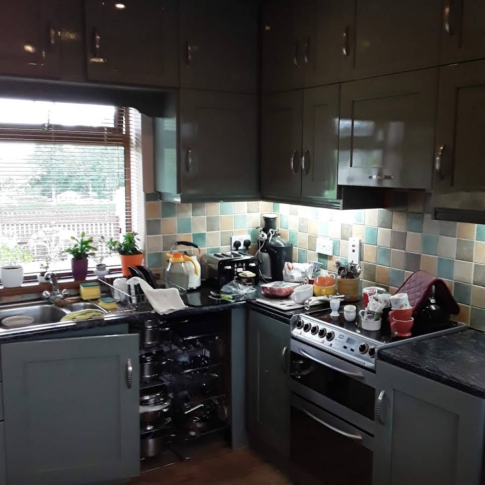 Kitchen with freshly painted cabinets in Dundalk